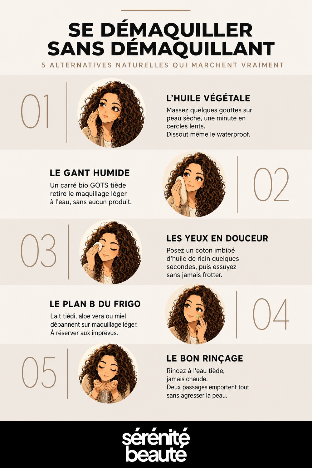 Infographie : comment se démaquiller sans démaquillant