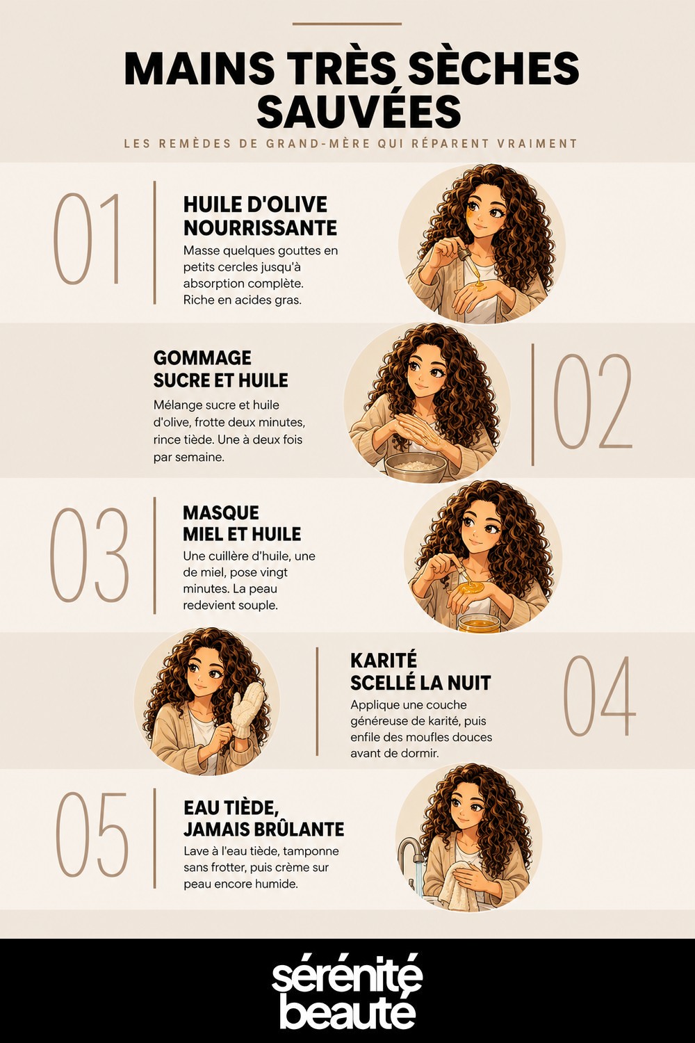 Infographie : mains très sèches remède grand-mère