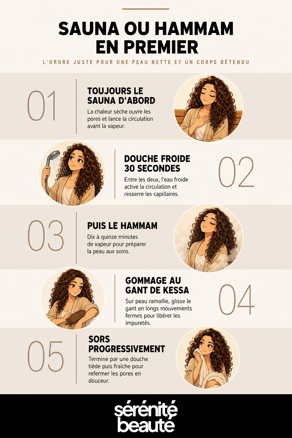 Infographie : sauna ou hammam en premier